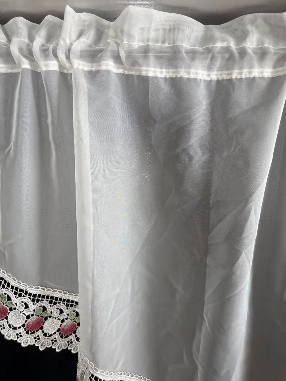 Cream Apple Kitchen Curtains Swag & Tier Set 60